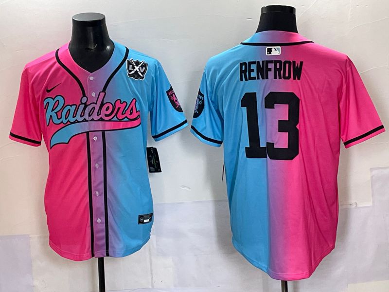 Men 2025 Oakland Raiders #13 Renfrow Blue pink Nike Limited NFL Jersey 006